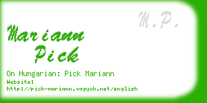 mariann pick business card